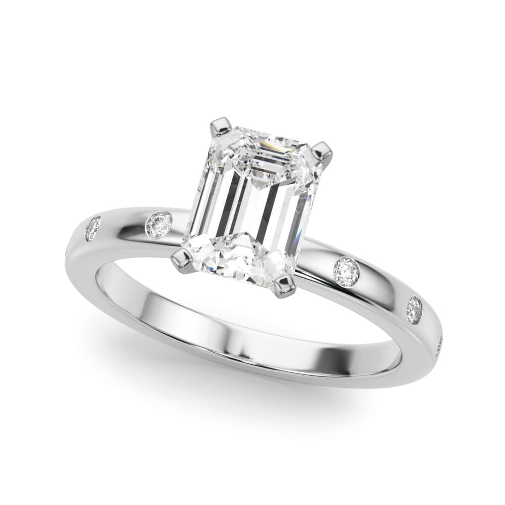 Contemporary Burnish Engagement Ring — style 51255 in 10k White Gold