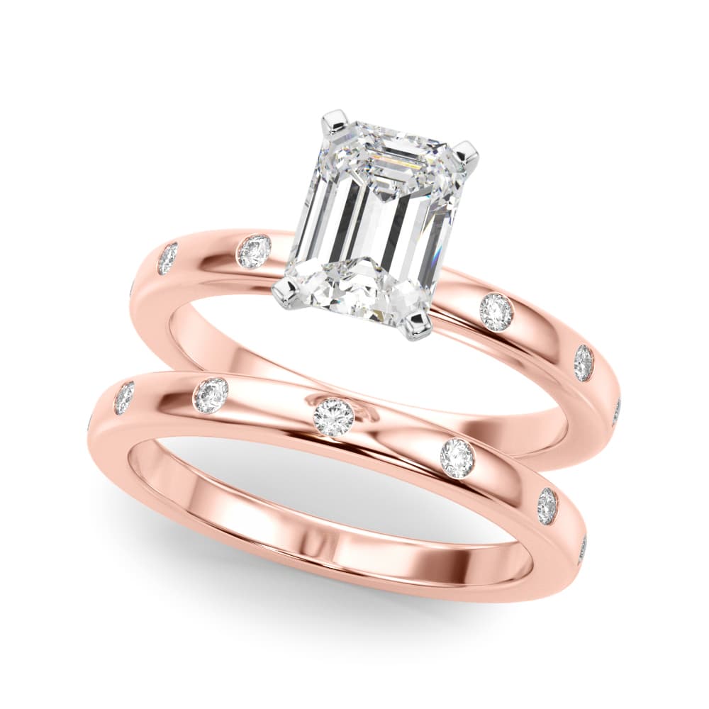 Contemporary Burnish Engagement Ring, style 51255, On hand view in rose gold