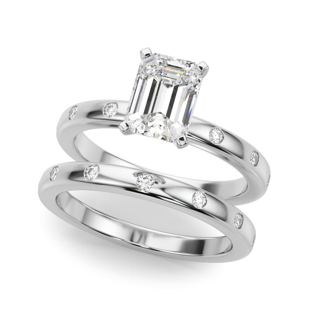 Contemporary Burnish Engagement Ring, style 51255, On hand view in white gold or platinum