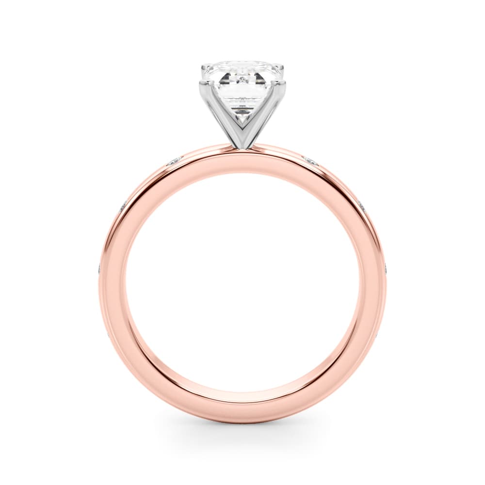 Contemporary Burnish Engagement Ring, style 51255, Side view in rose gold