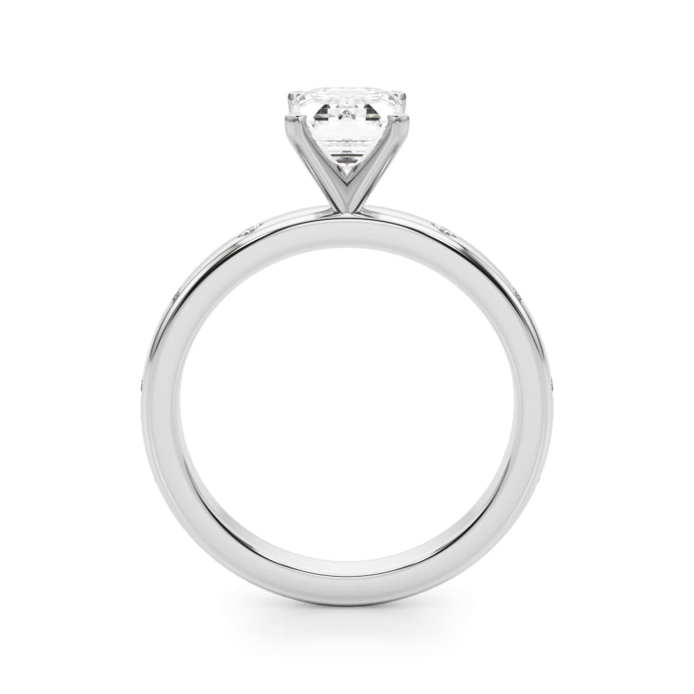 Contemporary Burnish Engagement Ring, style 51255, Side view in white gold or platinum