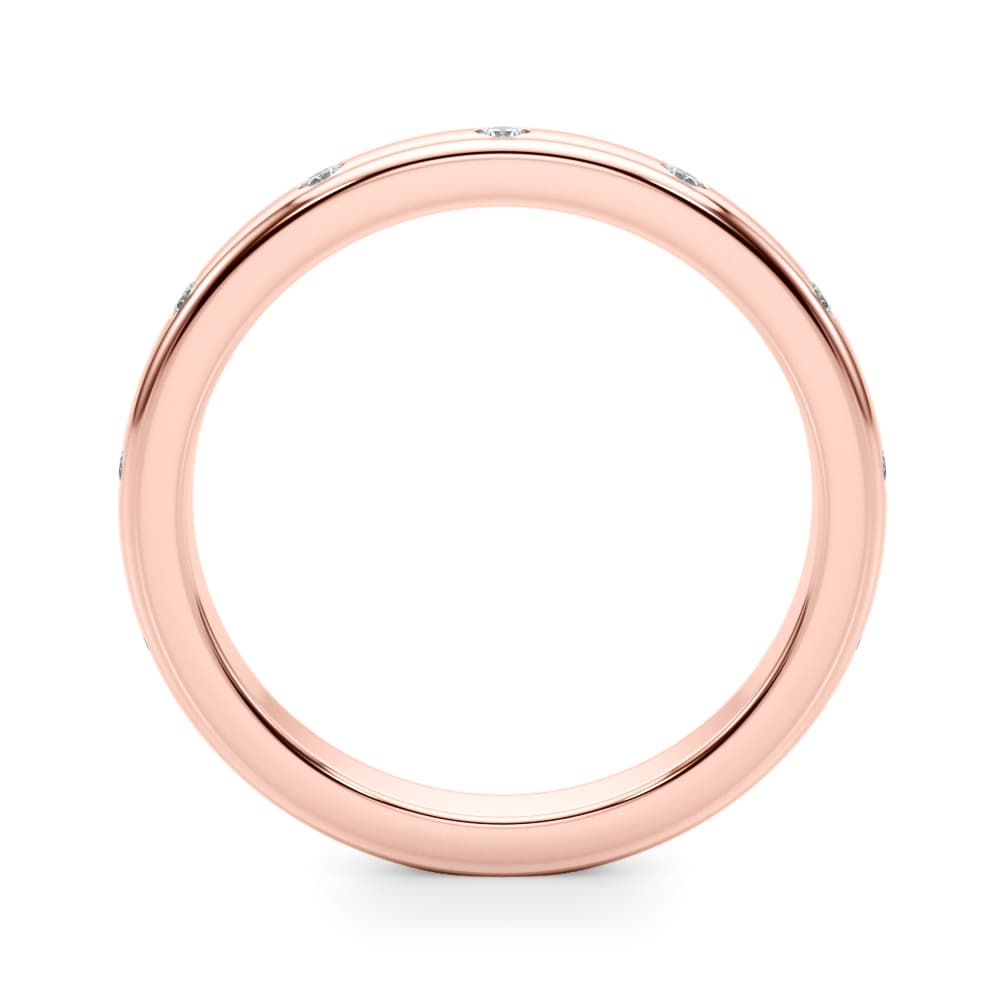 Burnished Wedding Band (1/8 ct. tw.), Side view in rose gold