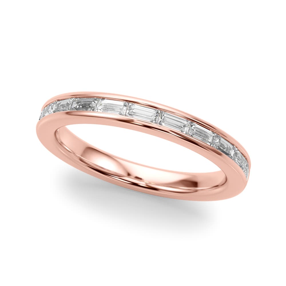 Channel Set Baguette Wedding Band (0.55 ct. tw.), Front view in rose gold