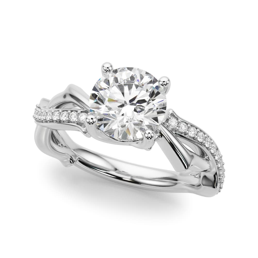 Twisting Thorn Round Engagement Ring — style 51257 in 10k White Gold