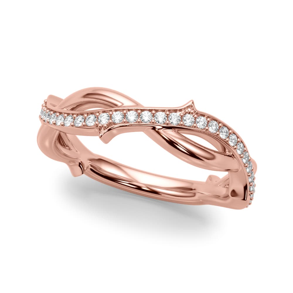 Twisting Thorn Wedding Band (0.19 ct. tw.), Front view in rose gold