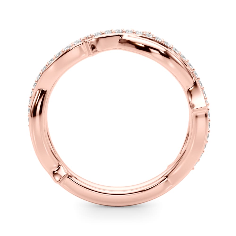 Twisting Thorn Wedding Band (0.19 ct. tw.), Side view in rose gold