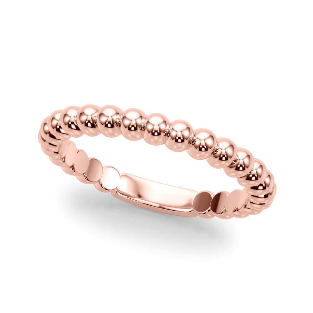 Beaded Wedding Band, Front view in rose gold