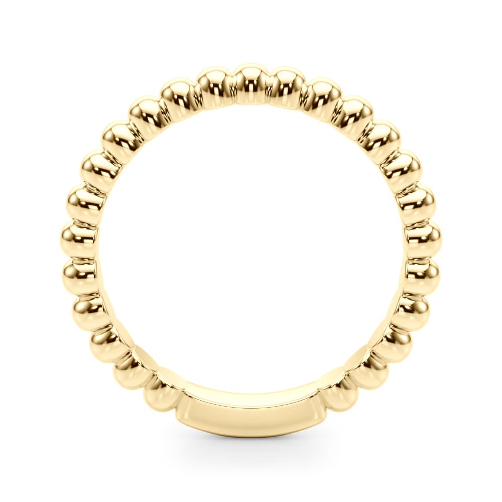 Beaded Wedding Band, Side view in yellow gold