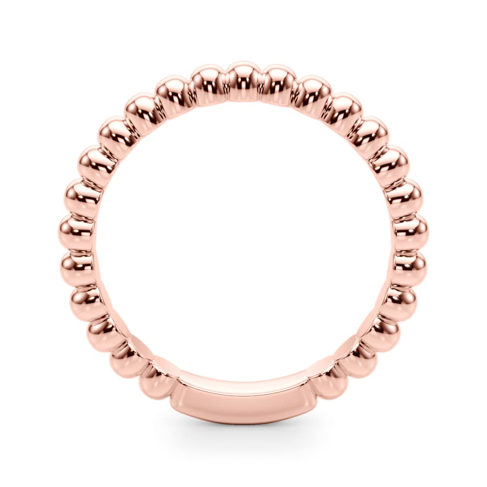 Beaded Wedding Band, Side view in rose gold