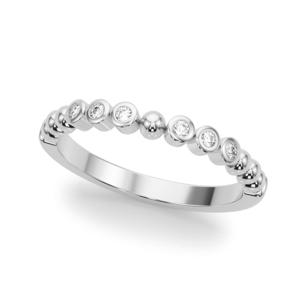 Beaded & Bezel Set Wedding Band — View 1