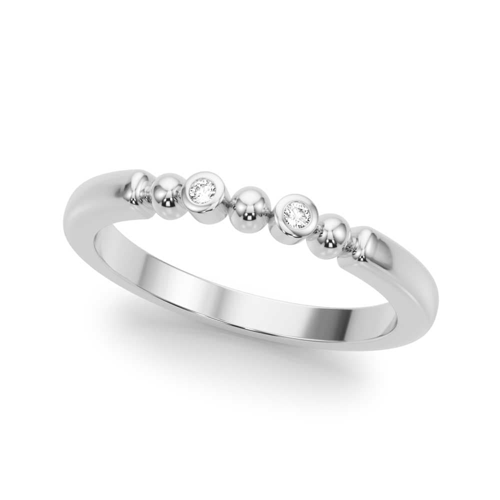 Beaded & Bezel Set Wedding Band — View 1