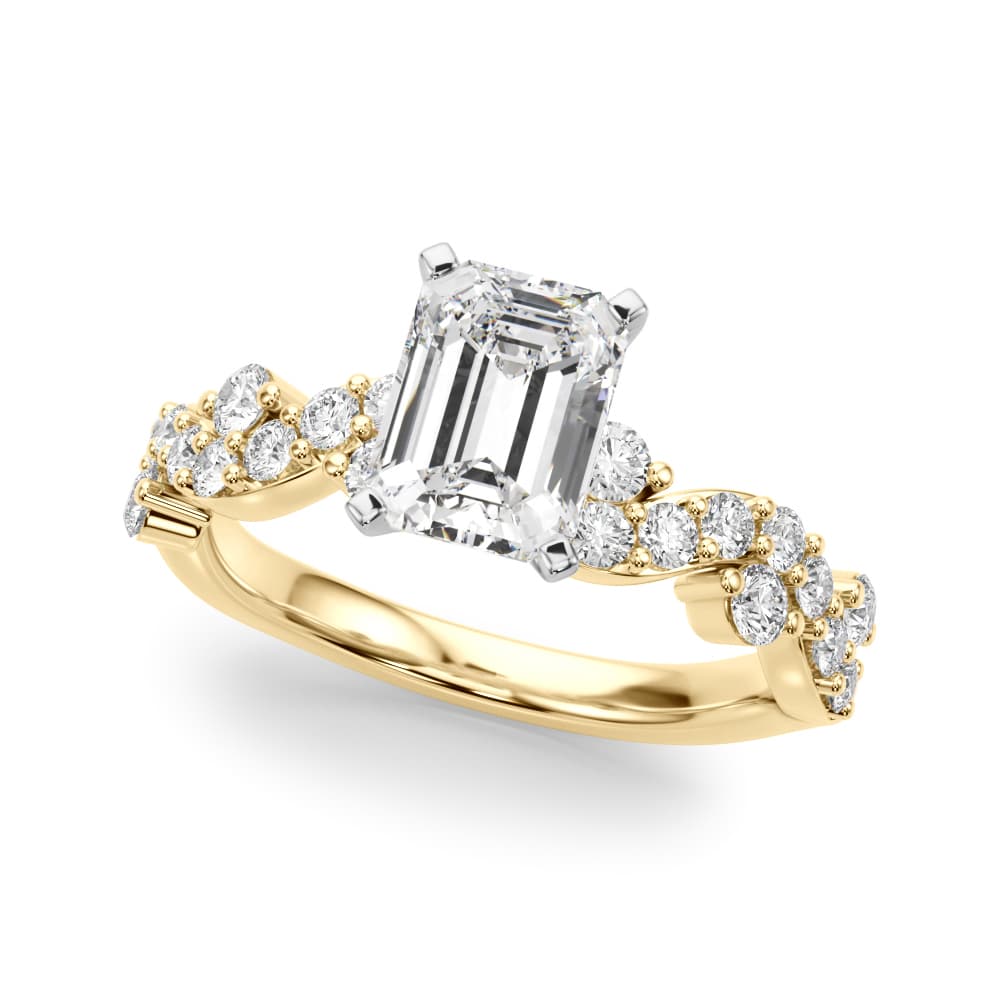 Contemporary Engagement Ring, style 51261, Front view in yellow gold
