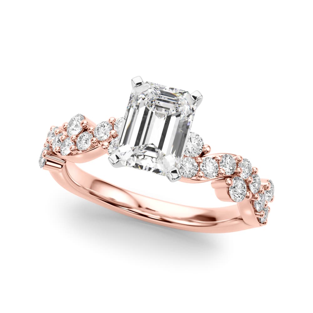 Contemporary Engagement Ring, style 51261, Front view in rose gold