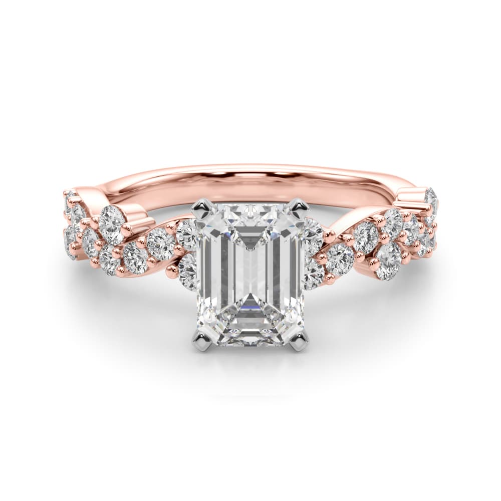 Contemporary Engagement Ring, style 51261, Angle view in rose gold