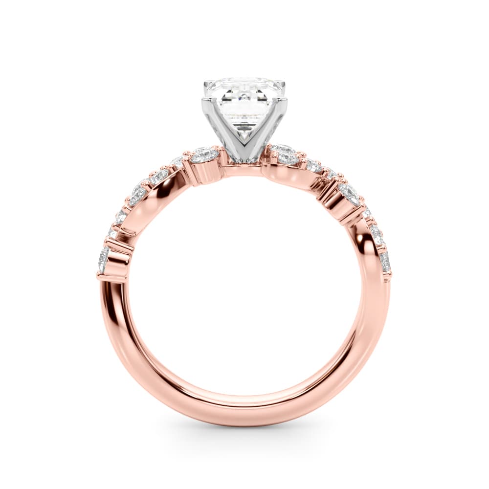 Contemporary Engagement Ring, style 51261, Side view in rose gold