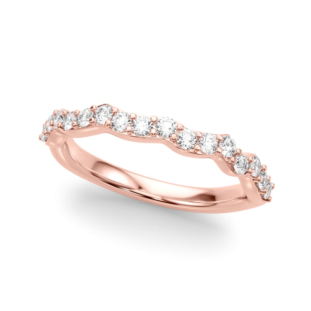 Curved Wedding Band (0.4 ct. tw.), Front view in rose gold