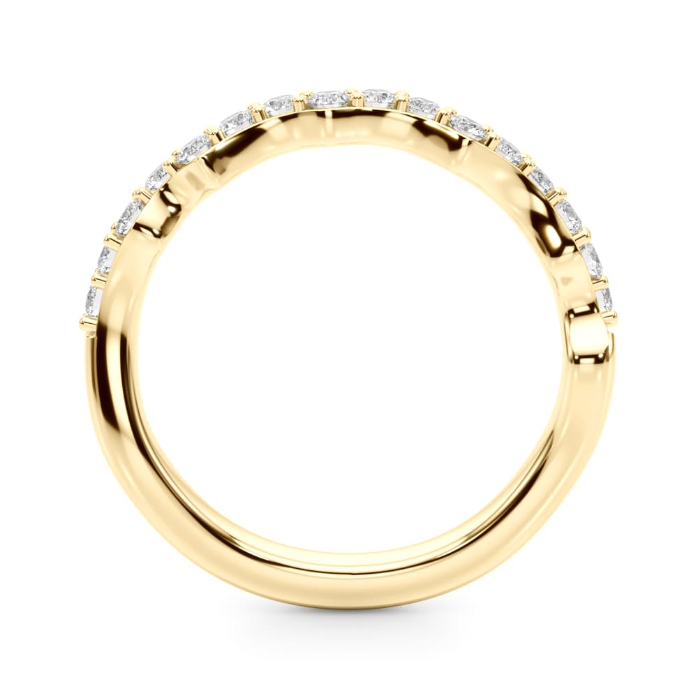 Curved Wedding Band (0.4 ct. tw.), Side view in yellow gold
