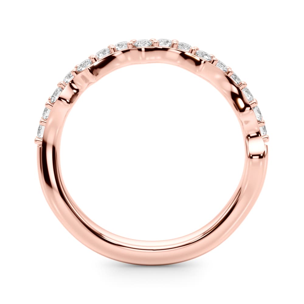 Curved Wedding Band (0.4 ct. tw.), Side view in rose gold