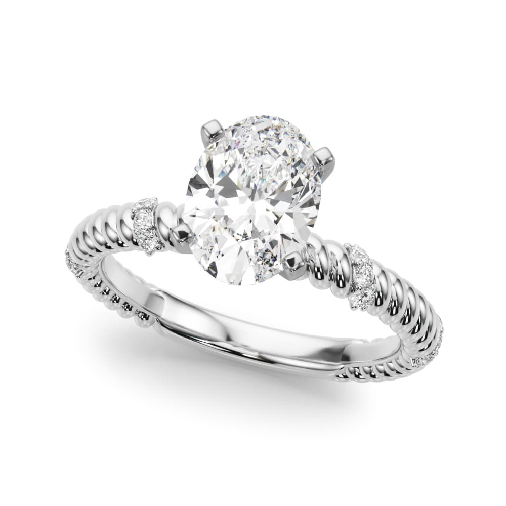 Twisting Diamond Accented Engagement Ring — style 51262 in 10k White Gold