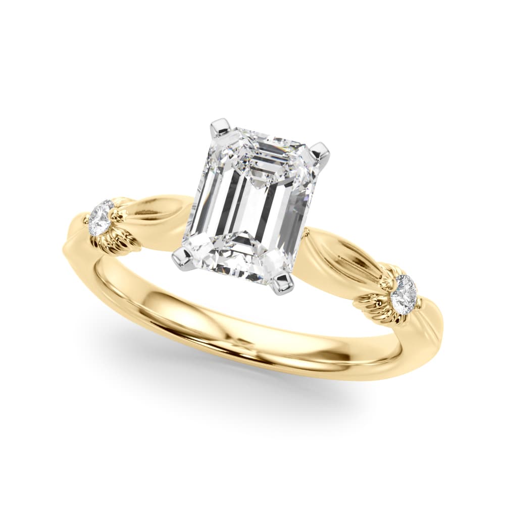 Contemporary Engagement Ring, style 51263, Front view in yellow gold