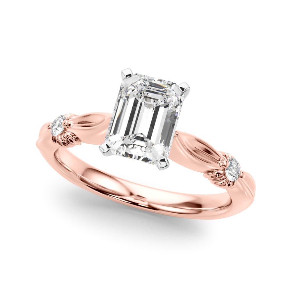 Contemporary Engagement Ring, style 51263, Front view in rose gold