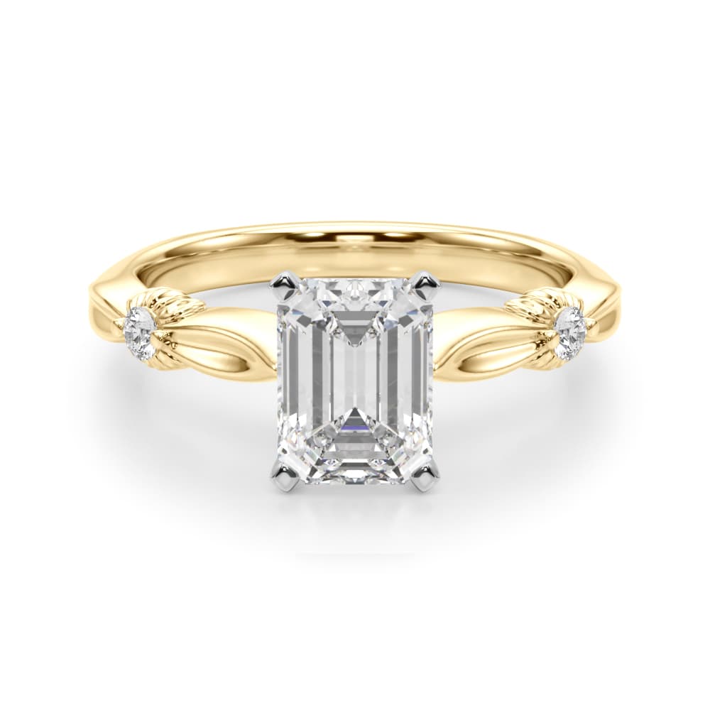 Contemporary Engagement Ring, style 51263, Angle view in yellow gold