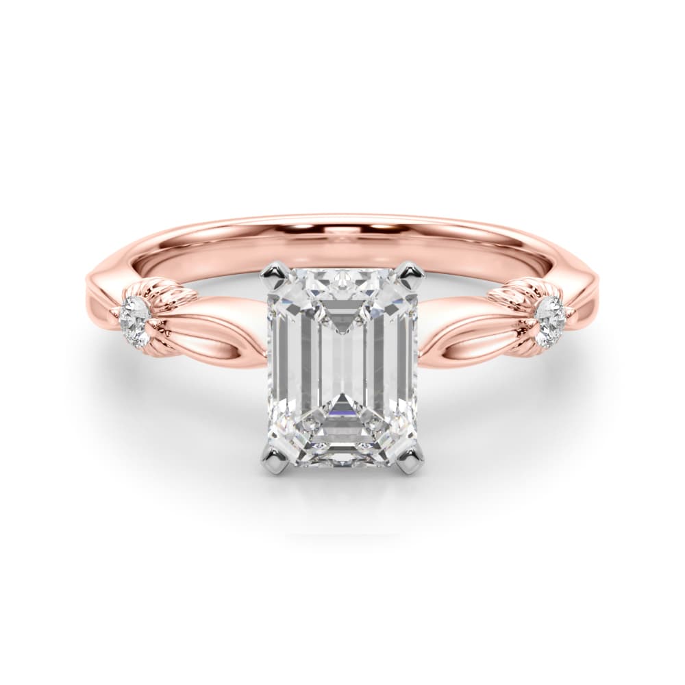 Contemporary Engagement Ring, style 51263, Angle view in rose gold