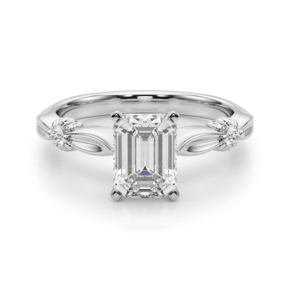 Contemporary Engagement Ring, style 51263, Angle view in white gold or platinum