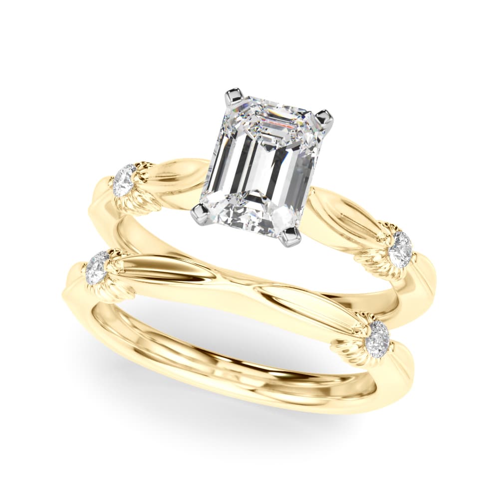Contemporary Engagement Ring, style 51263, On hand view in yellow gold