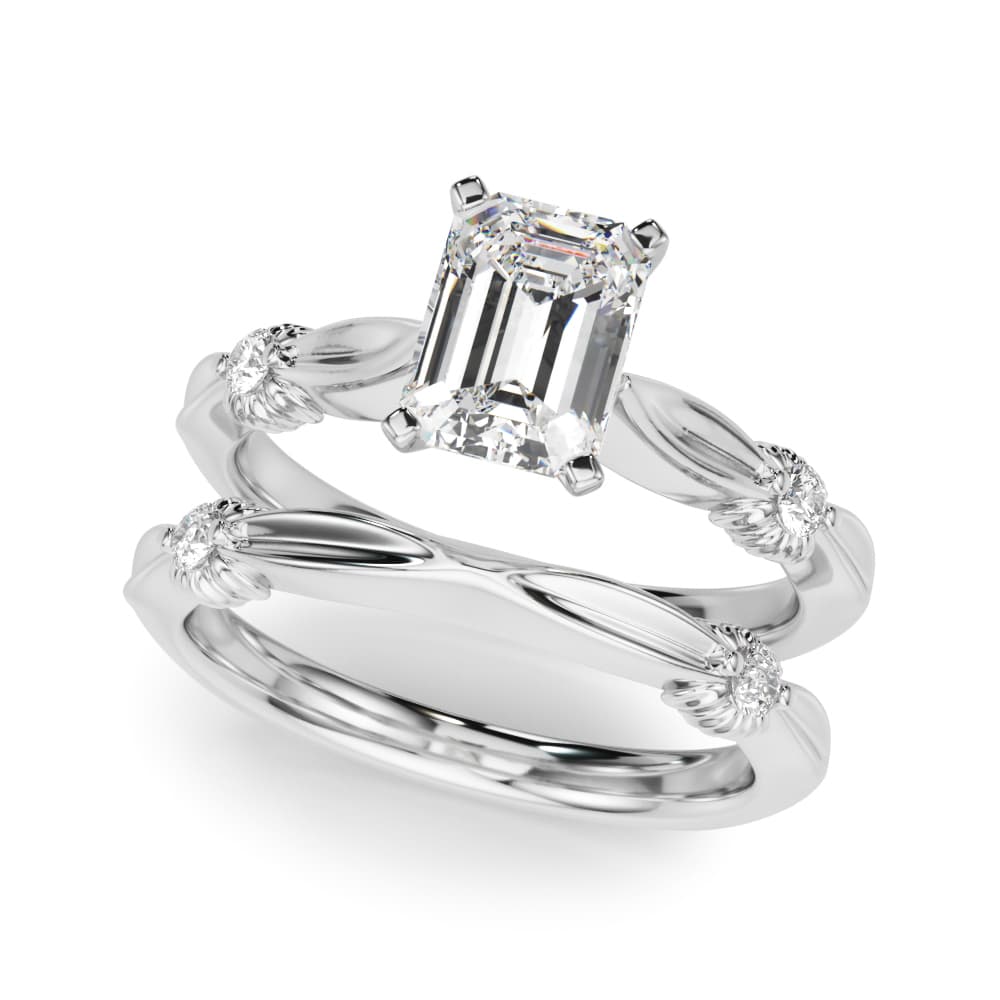 Contemporary Engagement Ring, style 51263, On hand view in white gold or platinum