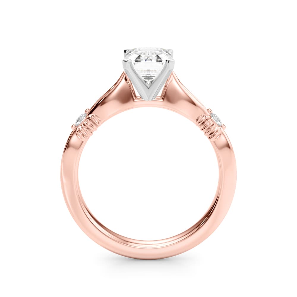Contemporary Engagement Ring, style 51263, Side view in rose gold