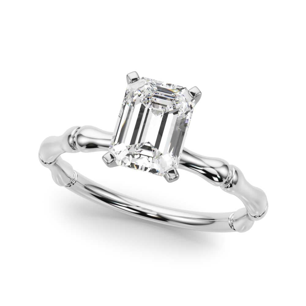 Bamboo Style Engagement Ring — style 51264 in 10k White Gold