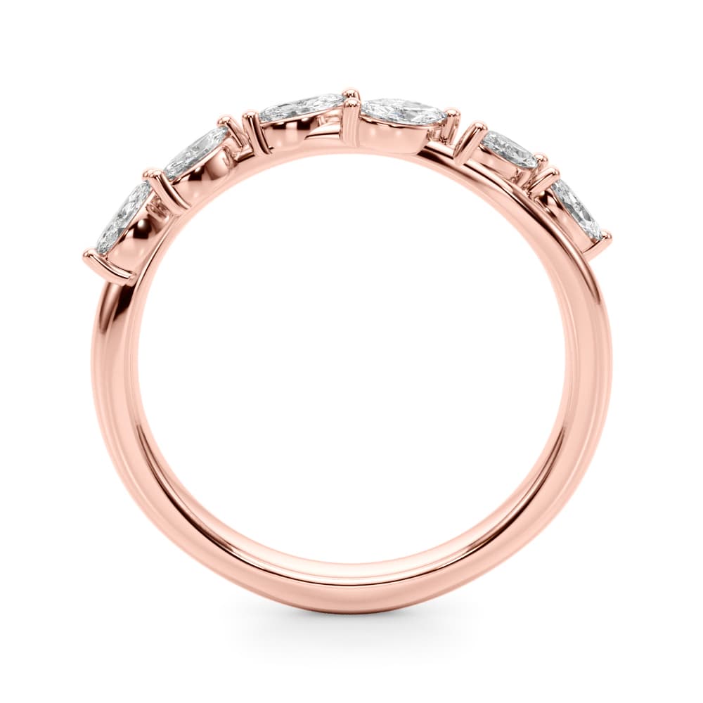 Marquise Wedding Band (0.42 ct. tw.), Side view in rose gold