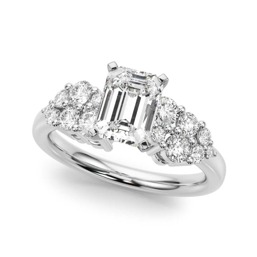 Cluster Engagement Ring — style 51266 in 10k White Gold