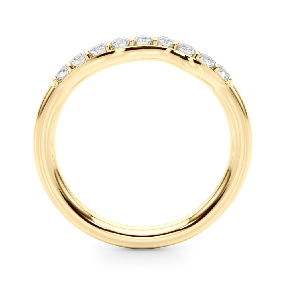 Curved Diamond Wedding Band (0.27 ct. tw.), Side view in yellow gold