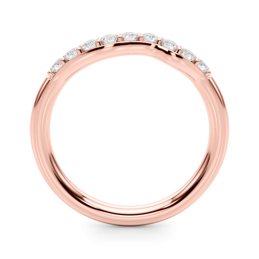 Curved Diamond Wedding Band (0.27 ct. tw.), Side view in rose gold