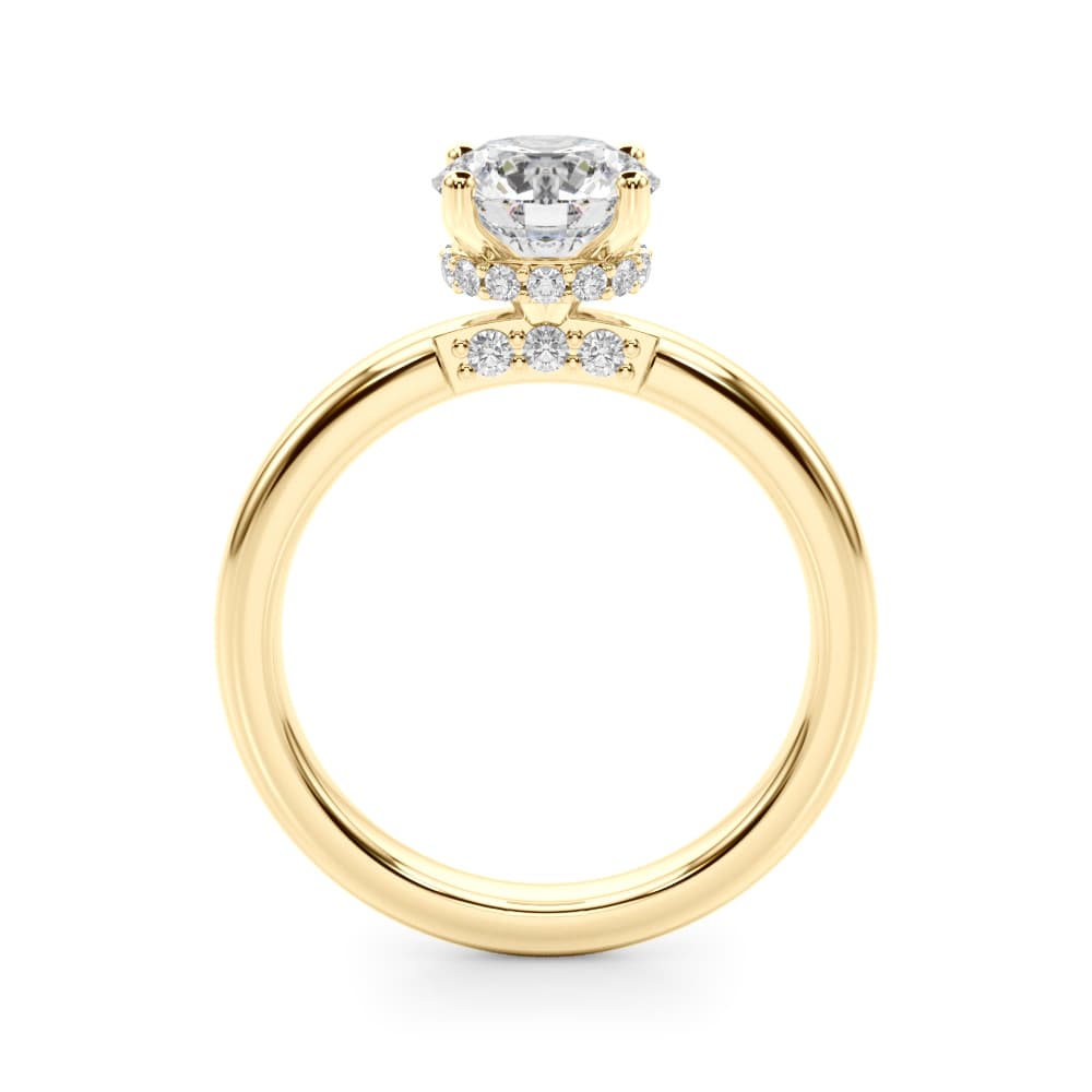Contemporary Solitaire Engagement Ring, style 51267, Side view in yellow gold