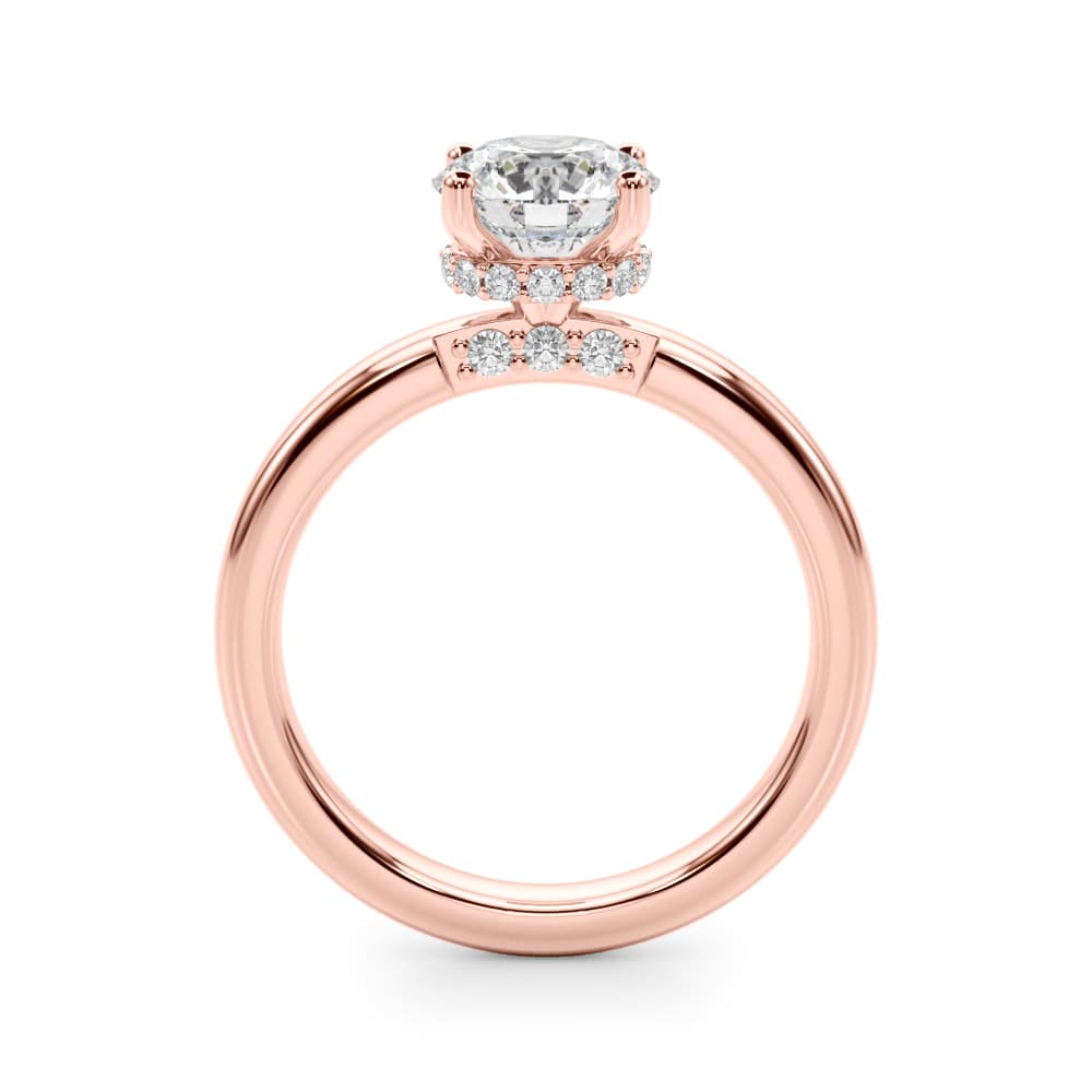 Contemporary Solitaire Engagement Ring, style 51267, Side view in rose gold