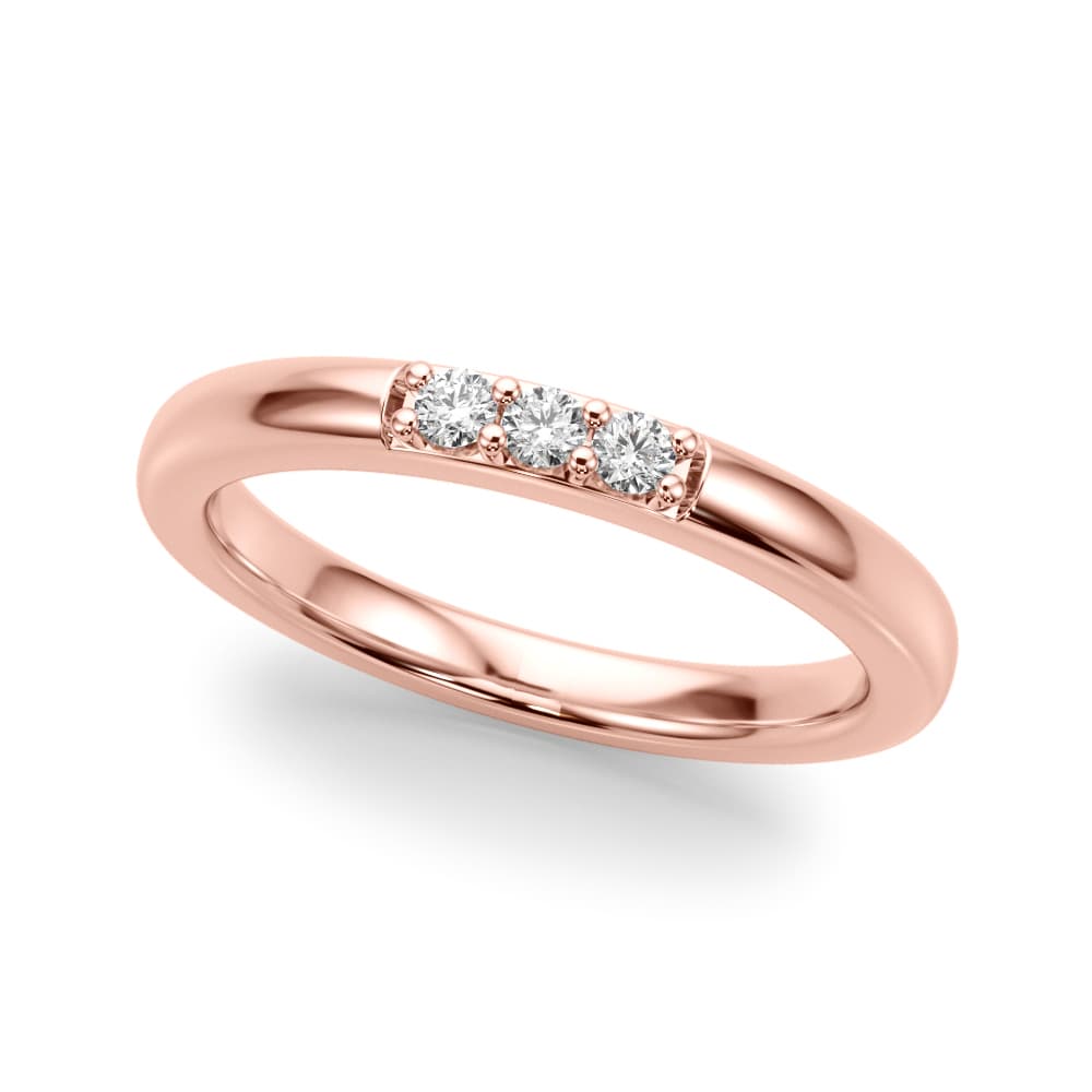 Diamond Accented Wedding Band (0.09 ct. tw.), Front view in rose gold