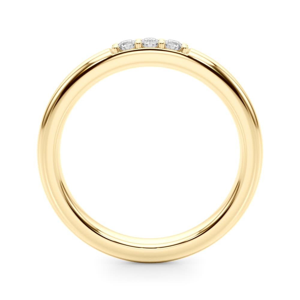Diamond Accented Wedding Band (0.09 ct. tw.), Side view in yellow gold