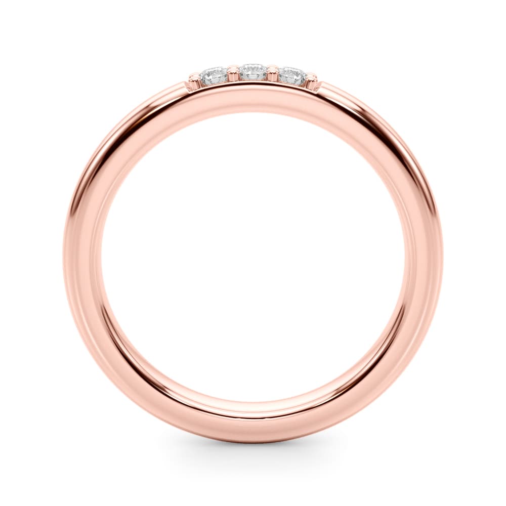 Diamond Accented Wedding Band (0.09 ct. tw.), Side view in rose gold
