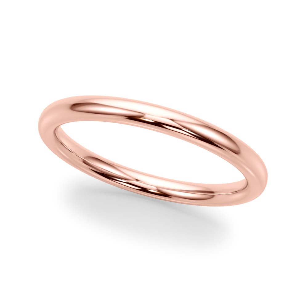 Plain Wedding Band, Front view in rose gold