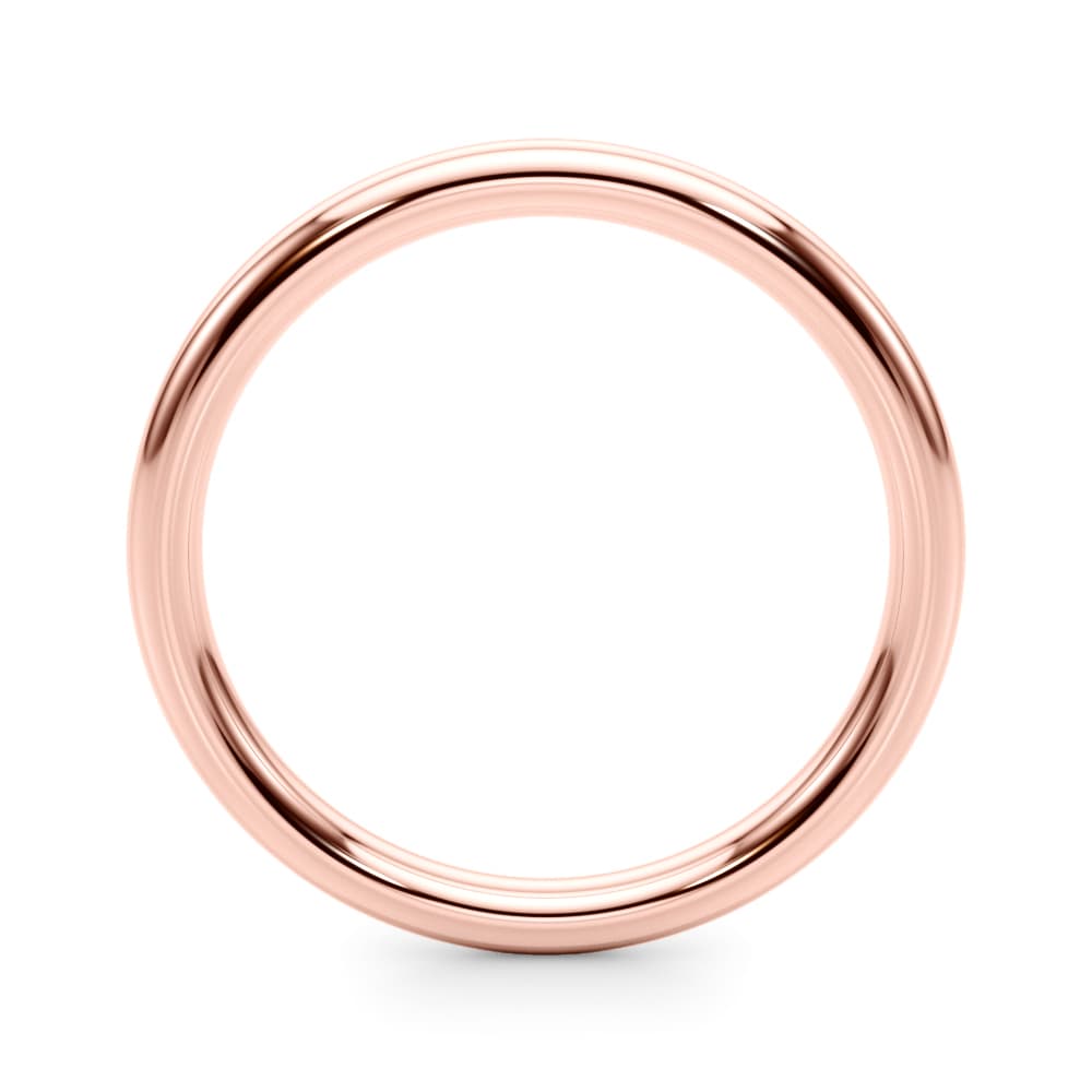 Plain Wedding Band, Side view in rose gold
