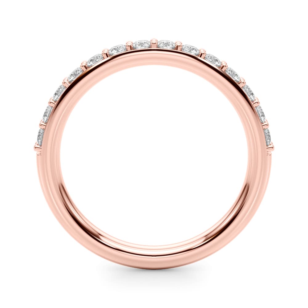 Straight Diamond Wedding Band (0.42 ct. tw.), Side view in rose gold