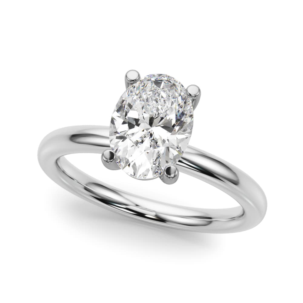Solitaire Oval Engagement Ring — style 51271 in 10k White Gold