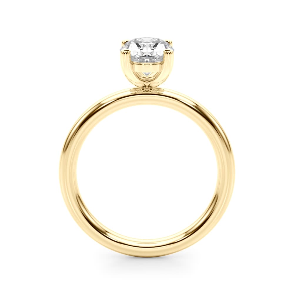 Solitaire Oval Engagement Ring, style 51271, Side view in yellow gold