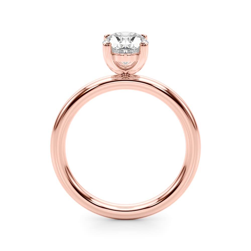 Solitaire Oval Engagement Ring, style 51271, Side view in rose gold