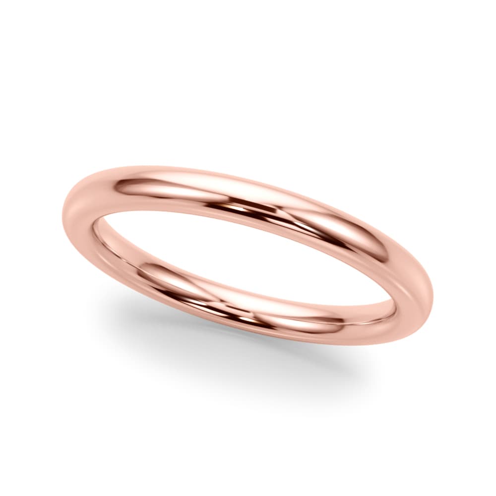 Plain Wedding Band, Front view in rose gold