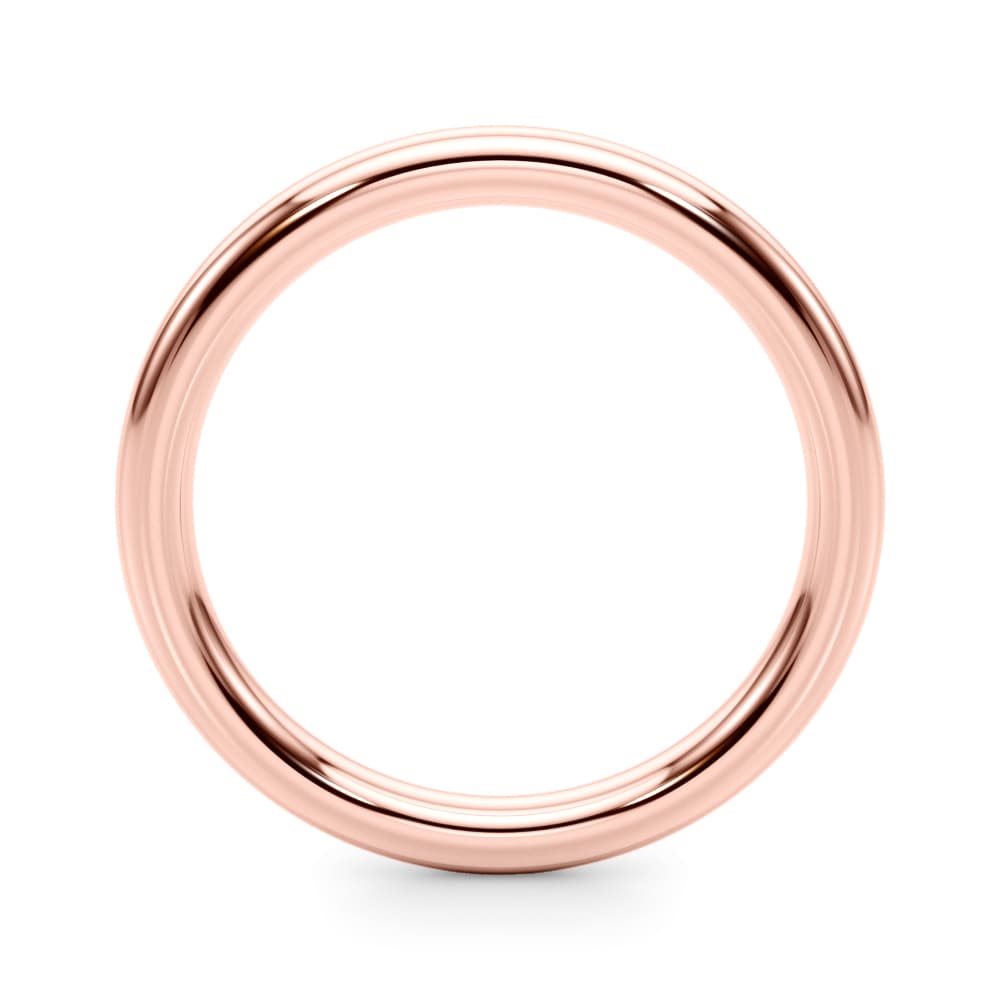 Plain Wedding Band, Side view in rose gold