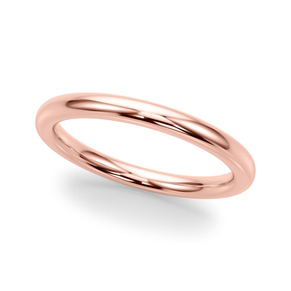 Plain Wedding Band, Front view in rose gold